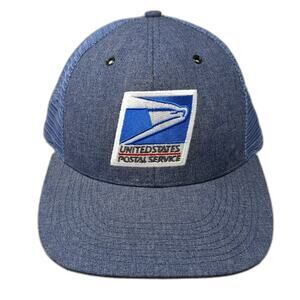 United States Postal Service Snapback Trucker Hat Blue XL Mesh Back Vintage USA